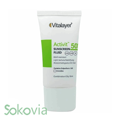 فلوئید ضدآفتاب بی رنگ ویتالیر مدل Active