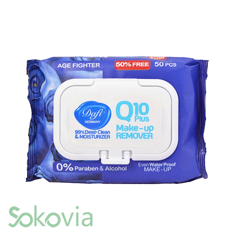 دستمال مرطوب دافی مدل Q10 blueberry بسته 50 عددی