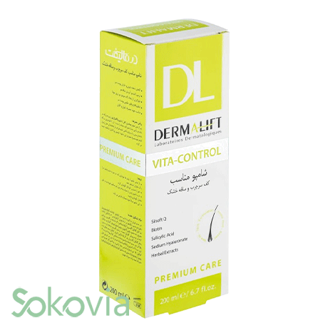 شامپو مو درمالیفت Vita-Control مناسب موهای خشک و کف سر چرب